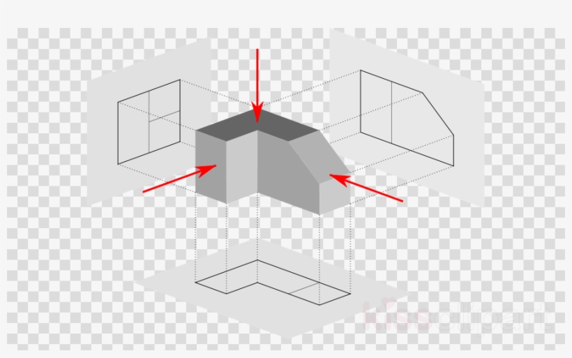 First Angle Projection Clipart Orthographic Projection, transparent png download