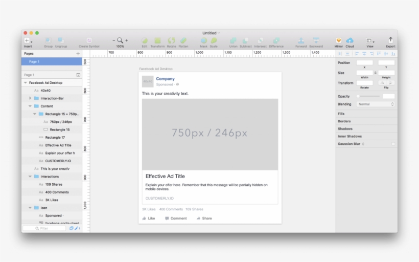 Facebook Ads Sketch Mockup, transparent png download