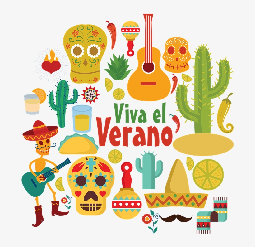 Mexico, Guitar, Cactus, Desert, Skulls, Santa Muerte, transparent png download