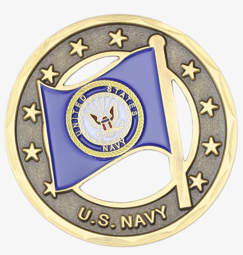 Navy/american Flag Challenge Coin, transparent png download