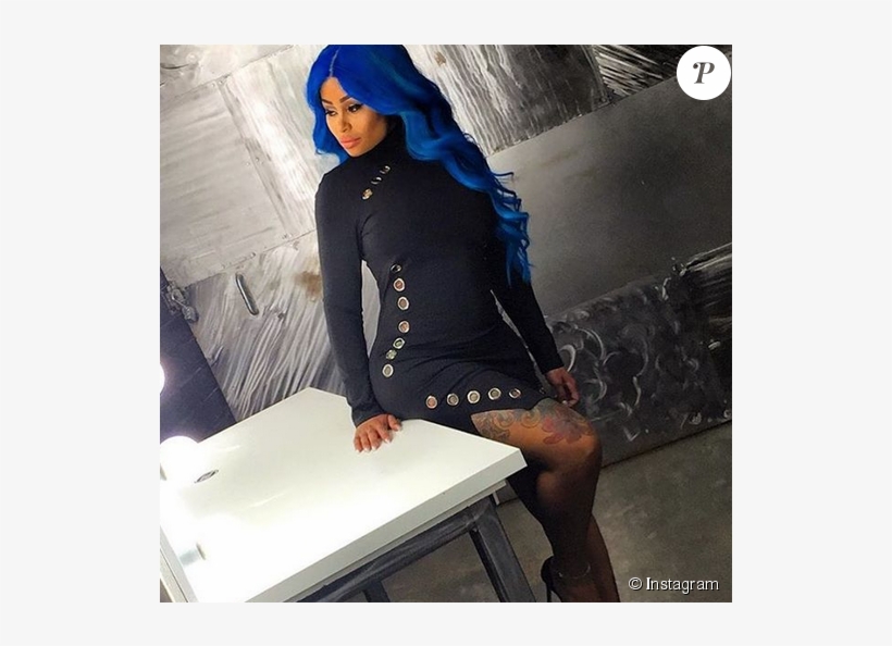 Blac Chyna Avec Une Perruque Bleue / Photo Postée Sur, transparent png download