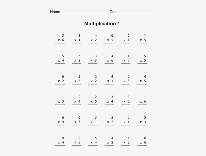 Free Printable Worksheets Multiplication Free Printable, transparent png download