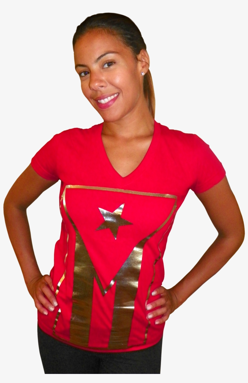 Puerto Rico Foil Flag Tshirt, transparent png download