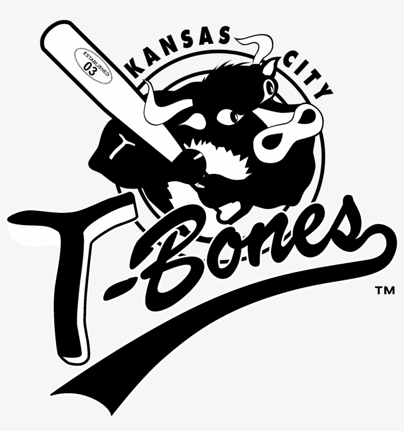 Kansas City T Bones Logo Black And White, transparent png download