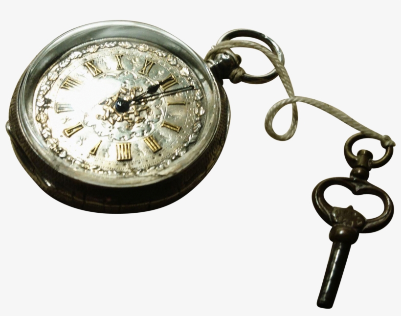 Victorian Fine Silver Pocket Watch / Fob Watch, transparent png download