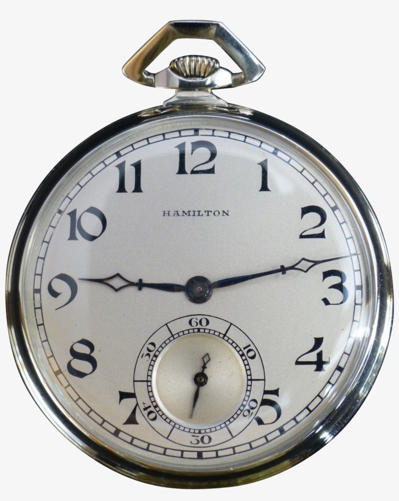 1937 Hamilton, 24k Solid White Gold, Pocket Watch,, transparent png download