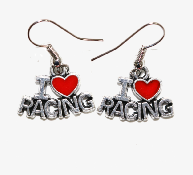 I Love Racing Earrings, transparent png download