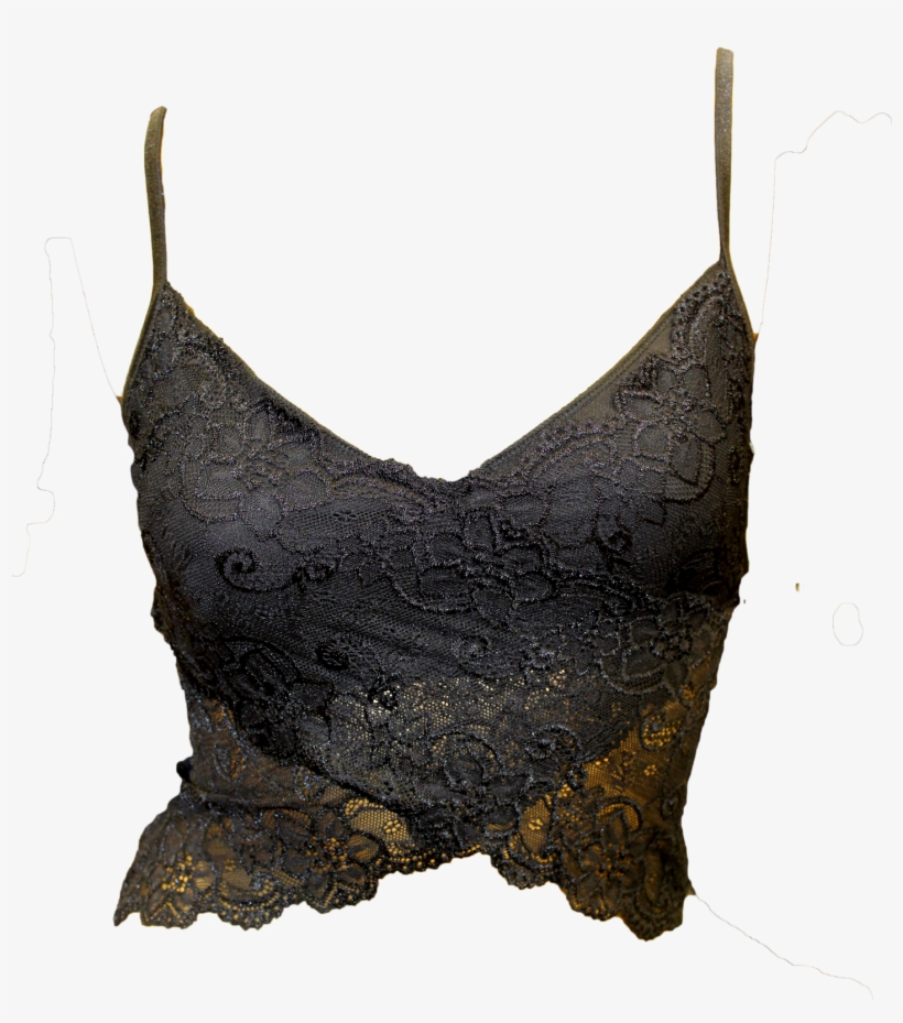 Black Lace Asymettric Bra Top, transparent png download