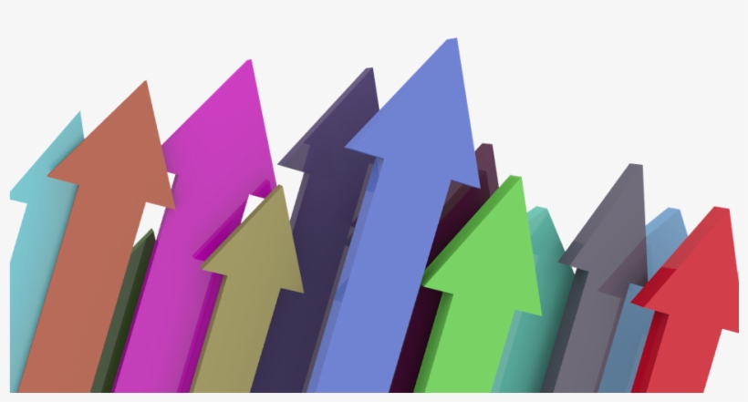 A Group Of Colored Arrows Pointing Up - Marketing Vertical, transparent png download