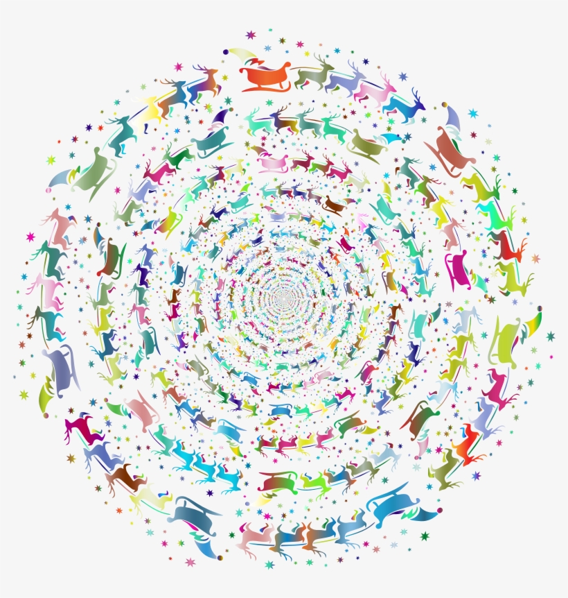 Santa Reindeer Whirlpool Polyprismatic No Bg - Circle, transparent png download