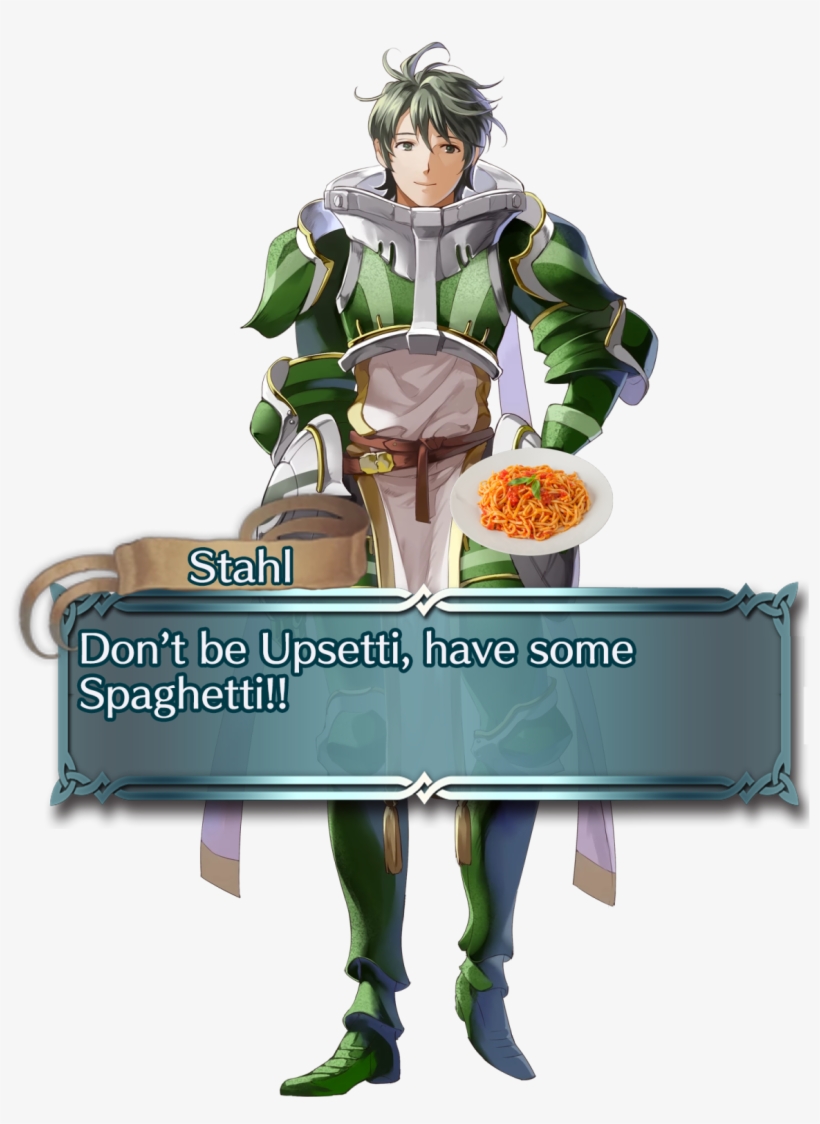 Stahl With "don't Be Upsetti, Have Some Spaghetti " - Stahl Fire Emblem Heroes, transparent png download