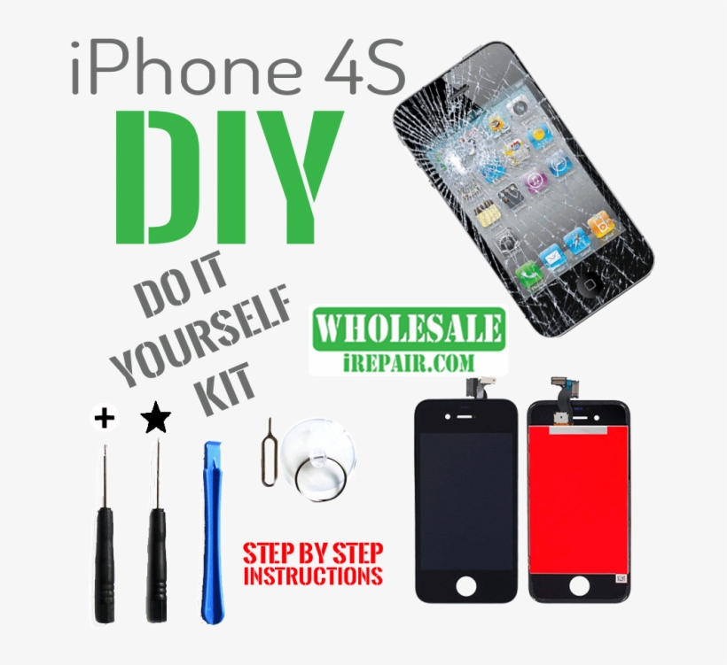 Diy Iphone 4s Screen Kit - Iphone, transparent png download