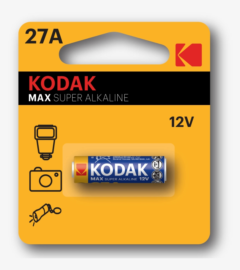 Kodak Super Alkaline 27a - Electric Battery, transparent png download