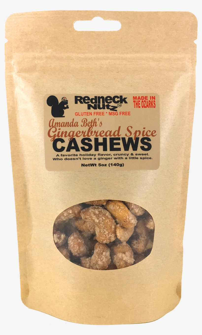 Amanda Beth's Gingerbread Spice Cashews 5oz Pouch - Spice, transparent png download