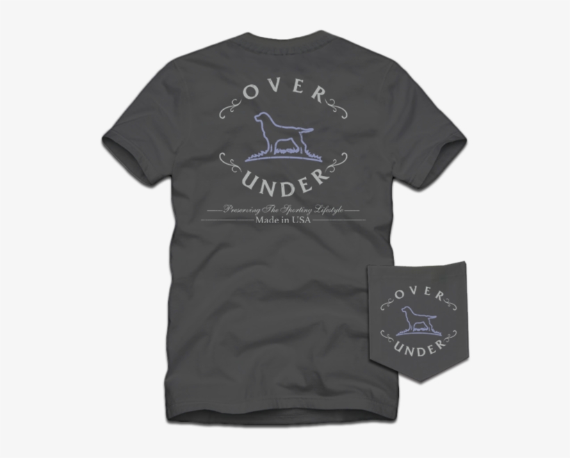 Over Under Short Sleeve Antique Logo Outline T-shirt - Active Shirt, transparent png download