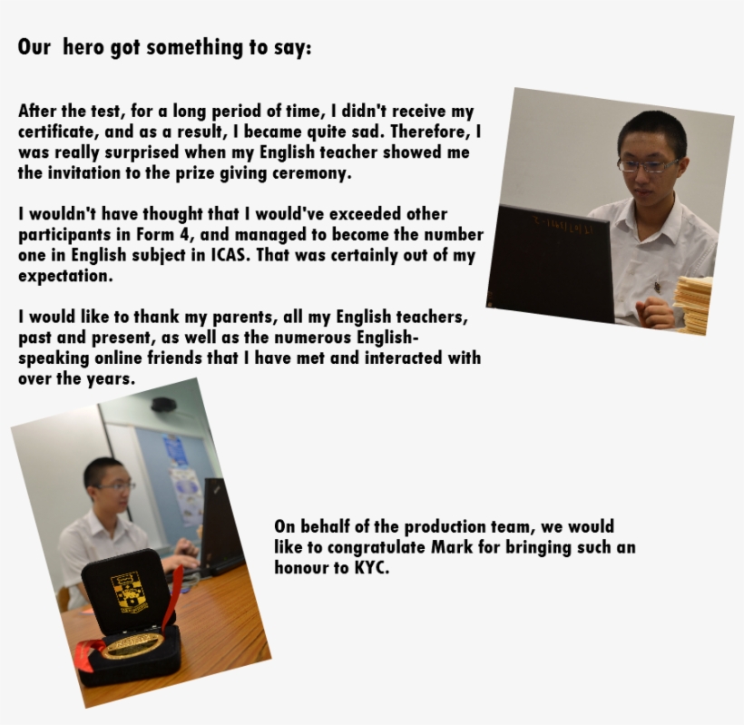 Our Student, Mark Mak, Won An International English - Brochure, transparent png download