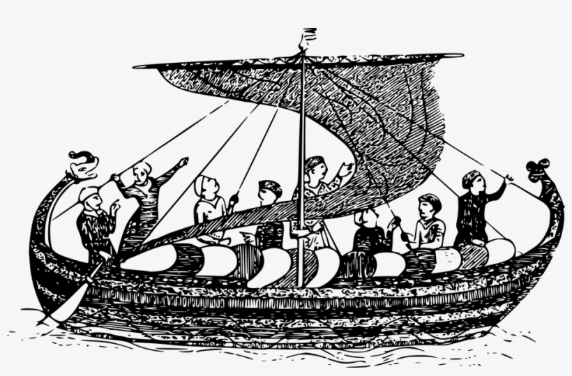 Boat, Longboat, Sail, Ship, Viking - Boat With People Clipart, transparent png download