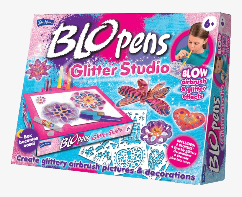 Blo-pen Box Front - Blo Pens Glitter Studio, transparent png download
