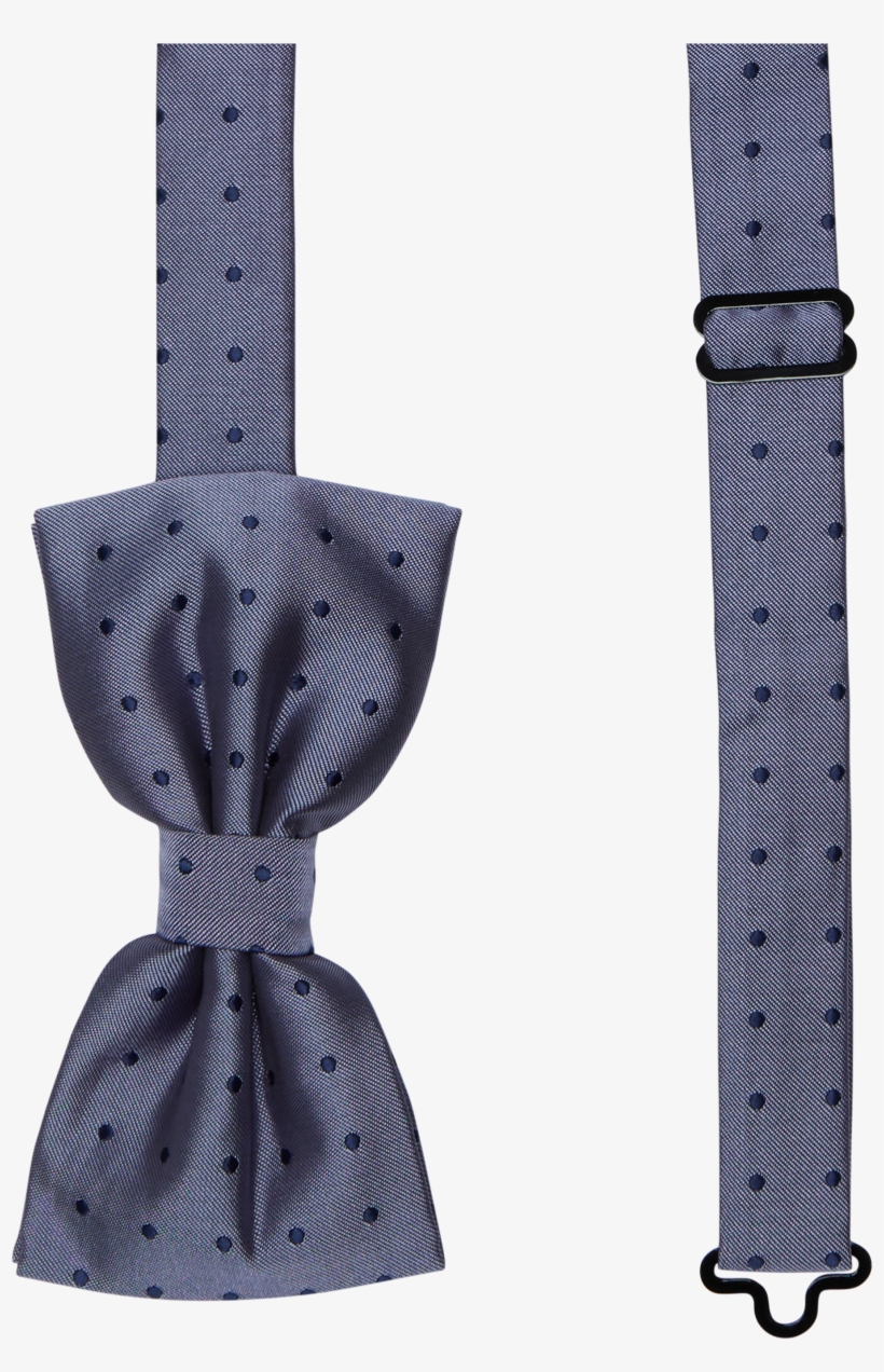 Blue Jacquard Dot Bow Tie - Leather, transparent png download