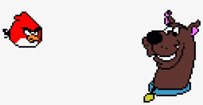 Angry Bird & Scooby Doo - Pixel Art Cartoon Character, transparent png download