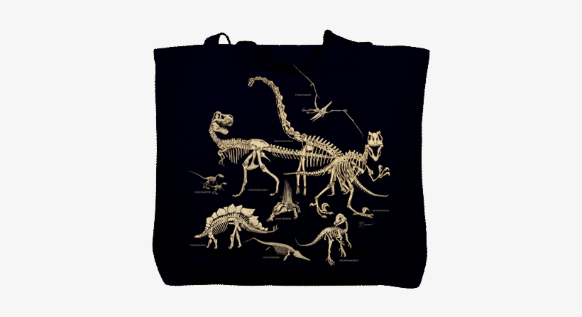 Dinosaur Bones Canvas Tote - T-shirt, transparent png download