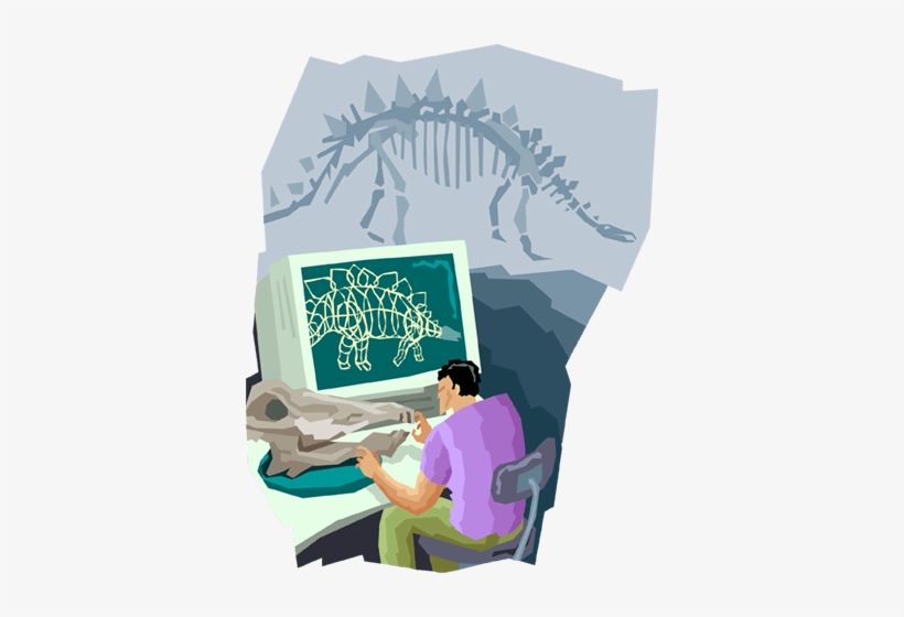 Studying Dinosaur Bones Royalty Free Vector Clip Art - Paleontology, transparent png download