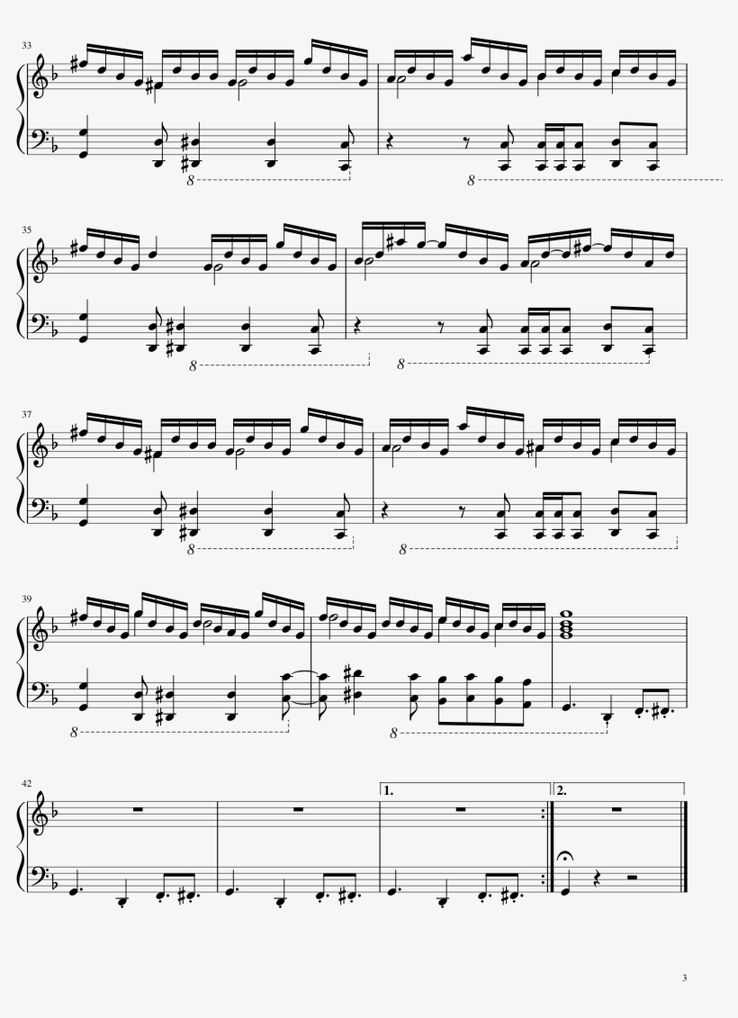 Forest Funk Sheet Music 3 Of 3 Pages - Piano, transparent png download