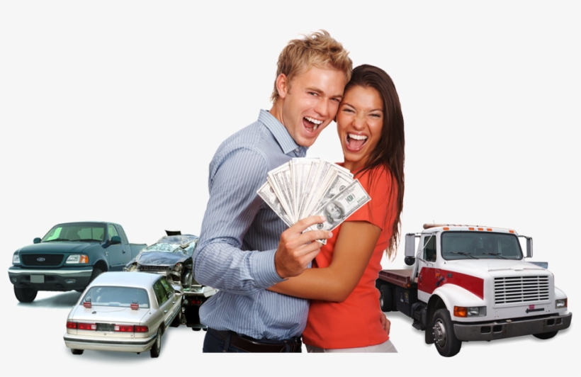 A Happy Couple Holding An Amount Of Money With Cars, transparent png download