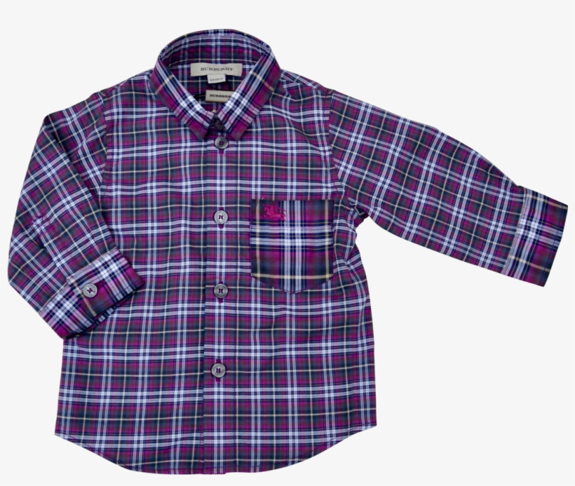 Burberry Boys Cerise Checked Shirt - Child, transparent png download