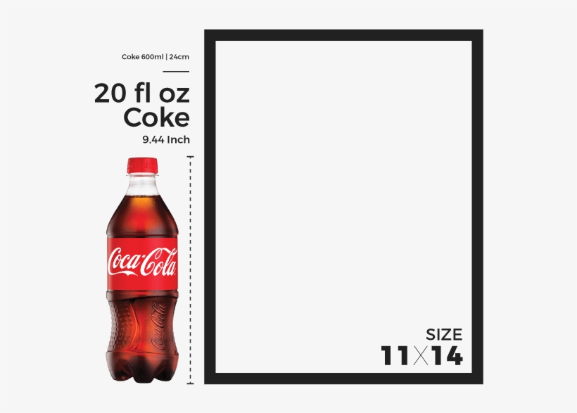 Coca Cola Size Comparison - Coca-cola Classic - 20 Fl Oz Bottle, transparent png download