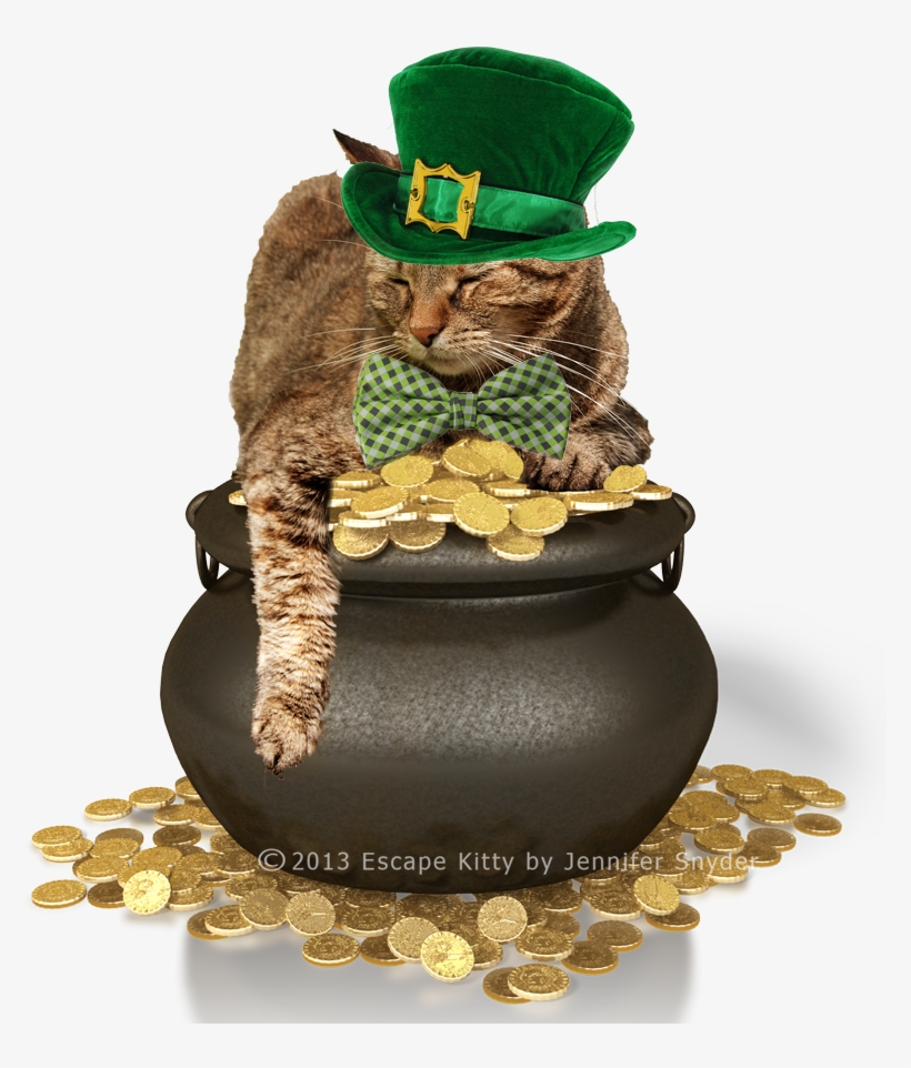 Escape Kitty's St Patrick's Day Wish - Pot Of Gold, transparent png download