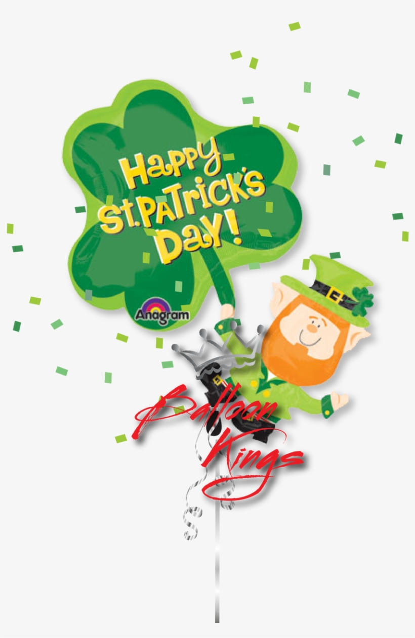 Leprechaun - Happy St. Patrick's Day Leprechaun & Shamrock 80cm, transparent png download