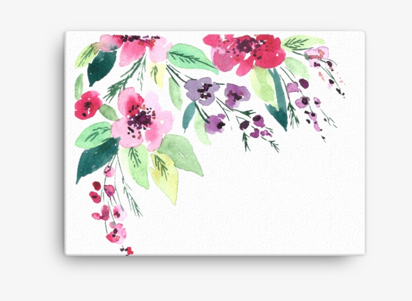 Watercolor Flowers Canvas Print - Canvas Print, transparent png download