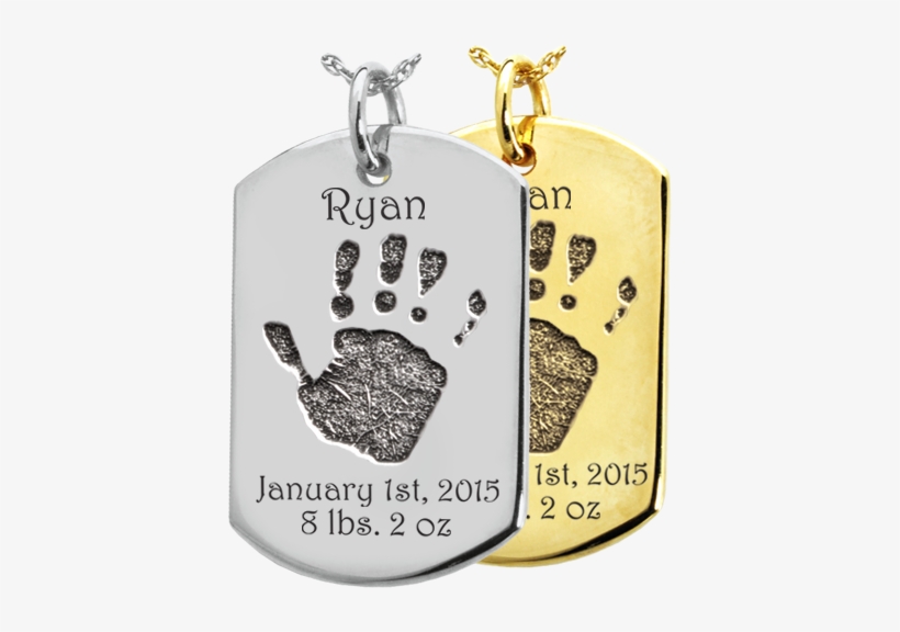 Wholesale Baby Hand-print On Dog Tag Flat Charm In - Baby Dog Tags, transparent png download