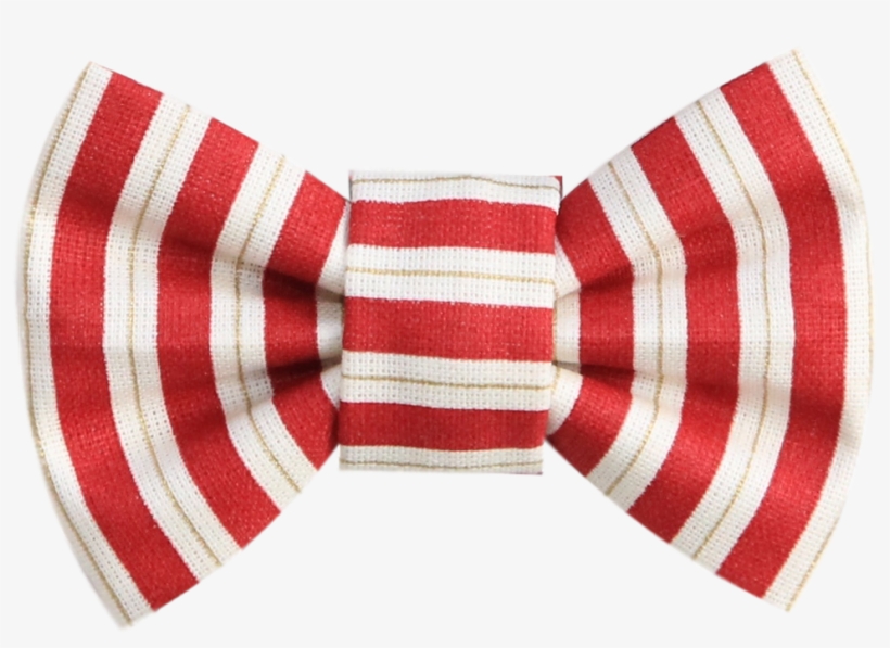 Res And White Bow Tie With A Gold Stripe - Tartan, transparent png download