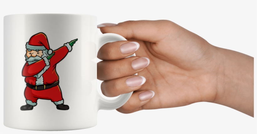 Santa Claus Dabbing Funny Christmas White Coffee Mug - Mug, transparent png download