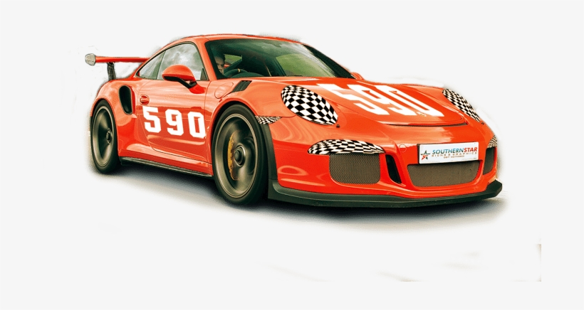 Orange Racing Car Graphic, transparent png download
