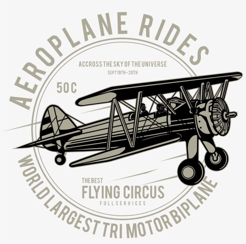Vintage Biplane - Circle 7 Logo, transparent png download