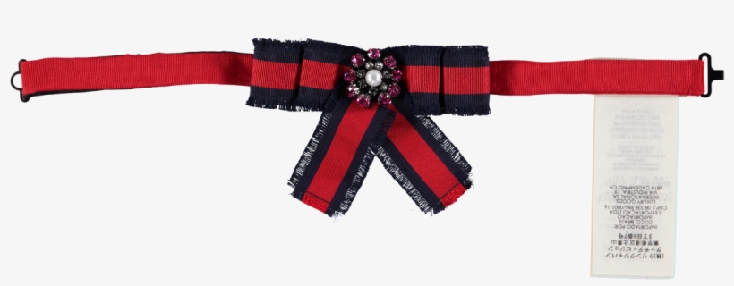 Picture Of Pearl & Jewel Brooch Frayed Bow Tie Navy, transparent png download
