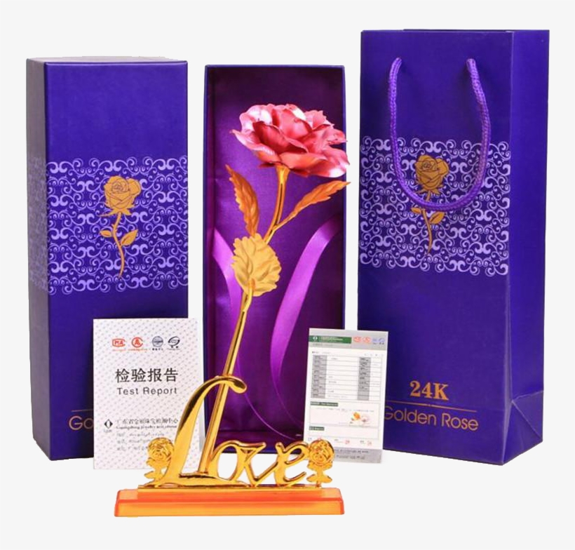 24 Karat Gold Purple Rose, transparent png download