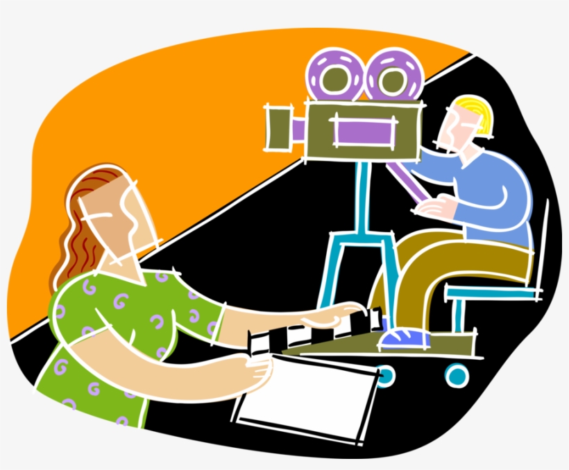 Royalty Free Film Industry Cameraman With Clapperboard, transparent png download