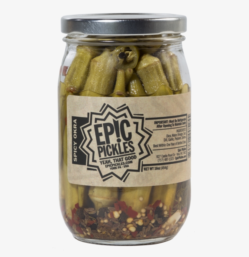Epic Pickles Spicy Okra - Pickled Cucumber, transparent png download