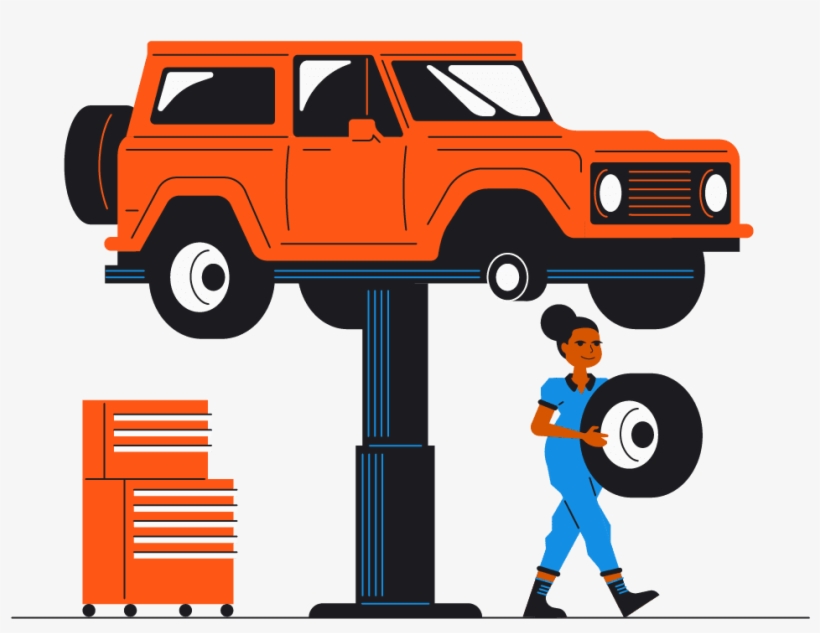 Blog Carrepair Mechanicillustration Jh V1 - Off-road Vehicle, transparent png download