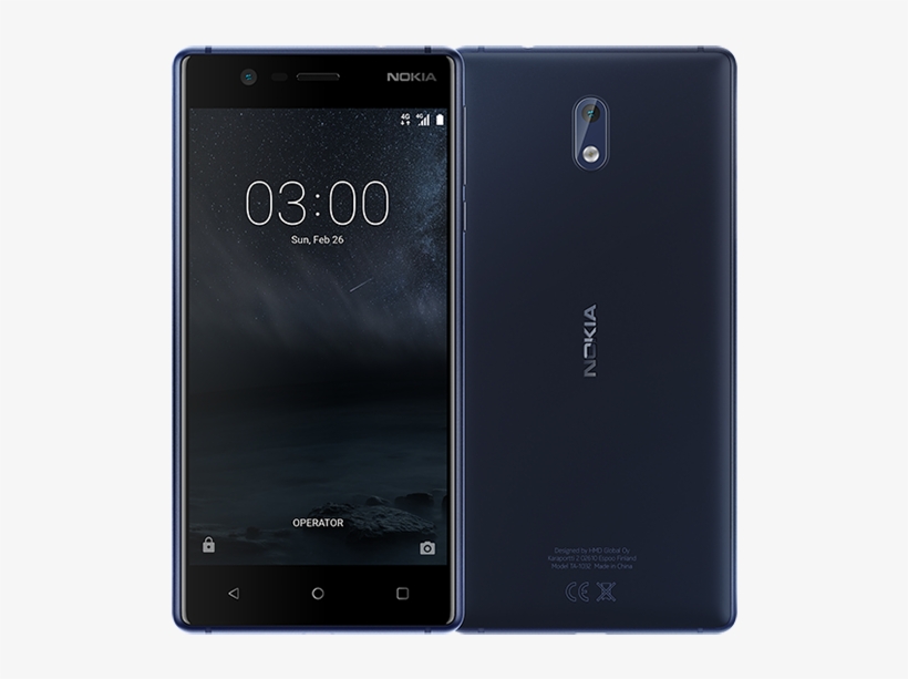 Nokia 3 16gb Dual Sim, Tempered Blue - نوكيا ٣, transparent png download