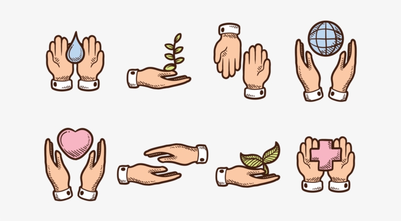 Hand Drawn Healing Hands - Cartoon Healing Hands, transparent png download