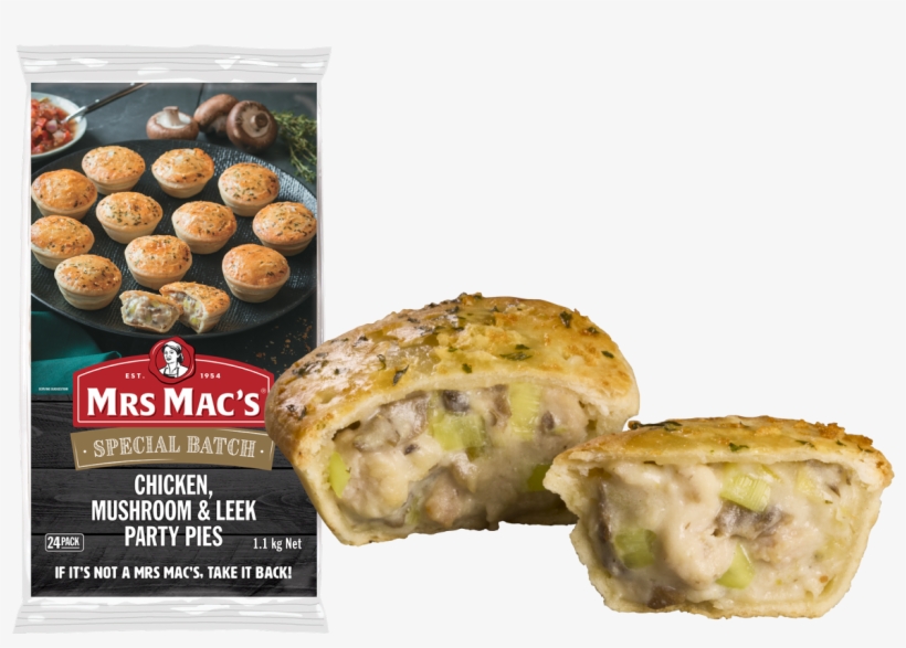Chicken, Mushroom And Leek Party Pies - Potato Bread, transparent png download