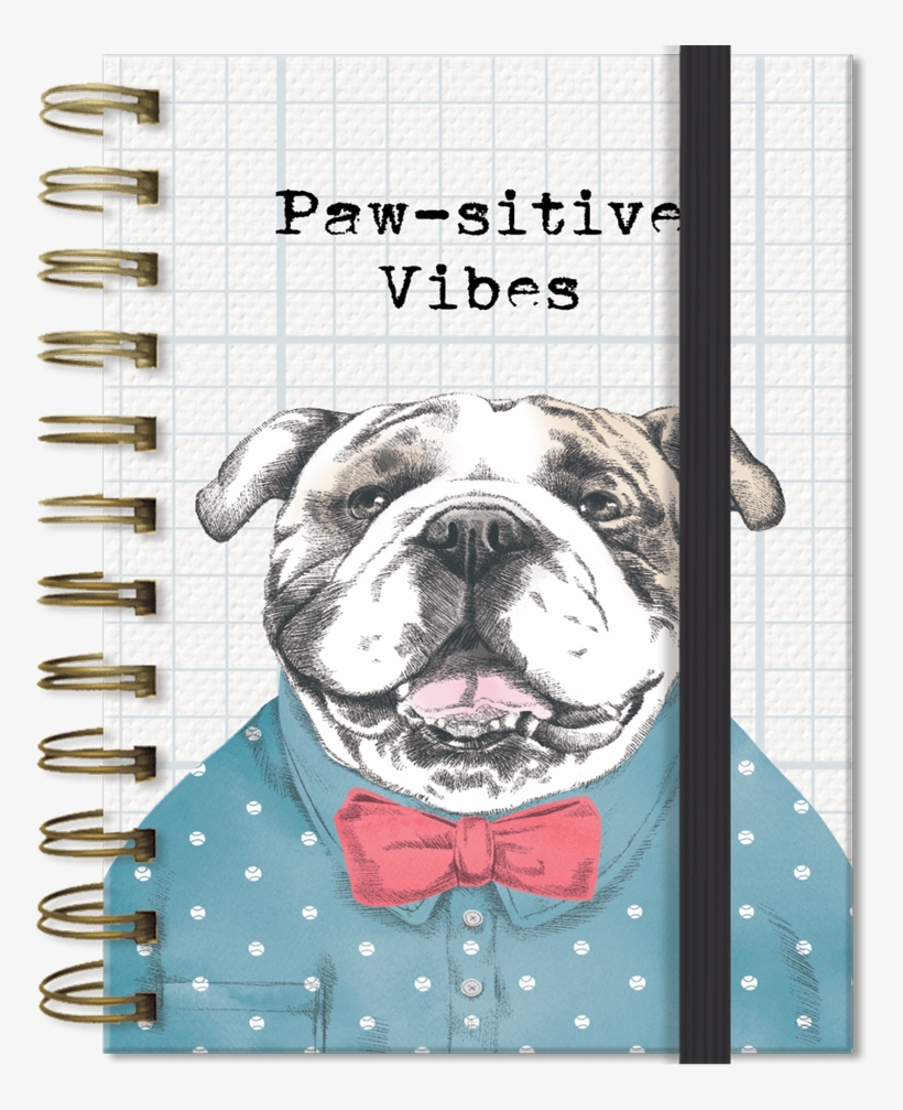 Paw-sitive Bulldog Pocket Notebook - Olde English Bulldogge, transparent png download