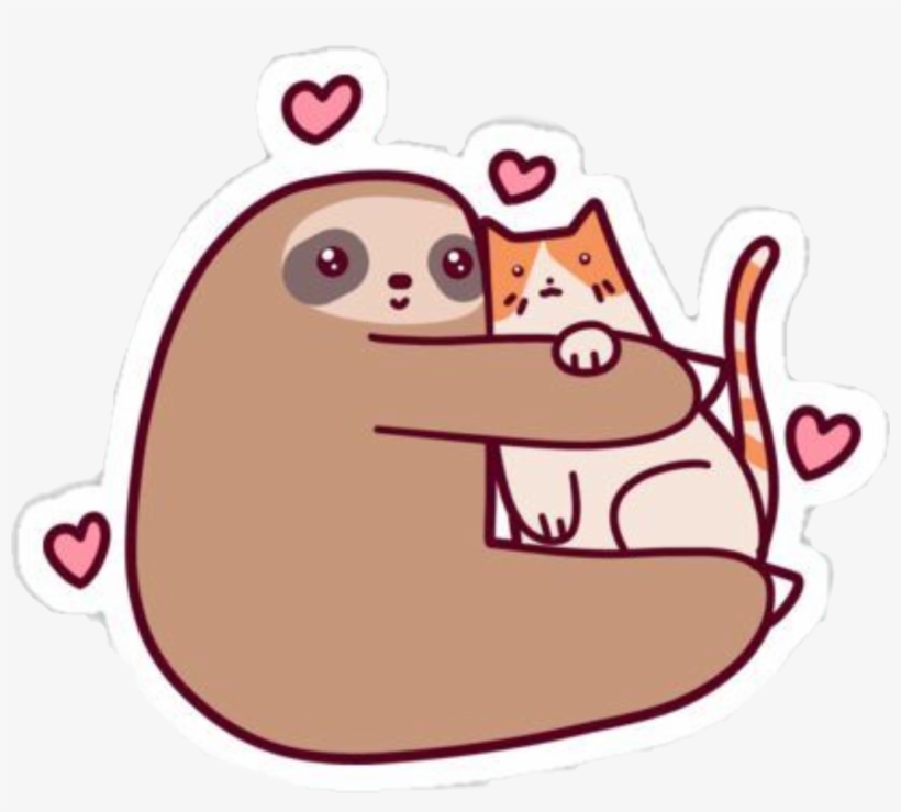Sloth Cat Png - Sloth Loves Cat, transparent png download