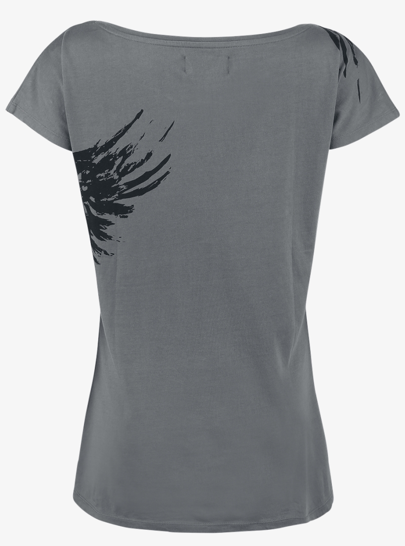 Black Premium By Emp Flying Raven Grey T-shirt 329941 - Active Shirt, transparent png download
