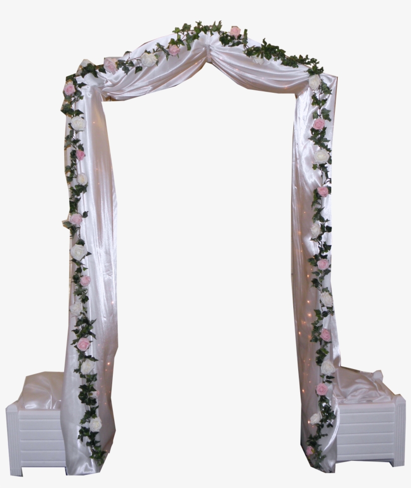 White Wedding Arch Hire With Flowers - Arch, transparent png download